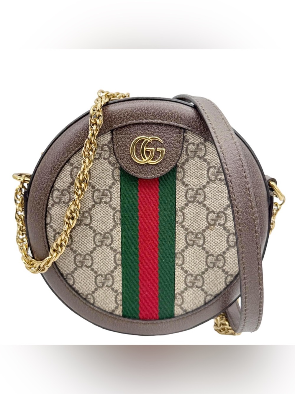 Gucci Ophidia Mini Round GG Supreme Canvas
Crossbody Bag